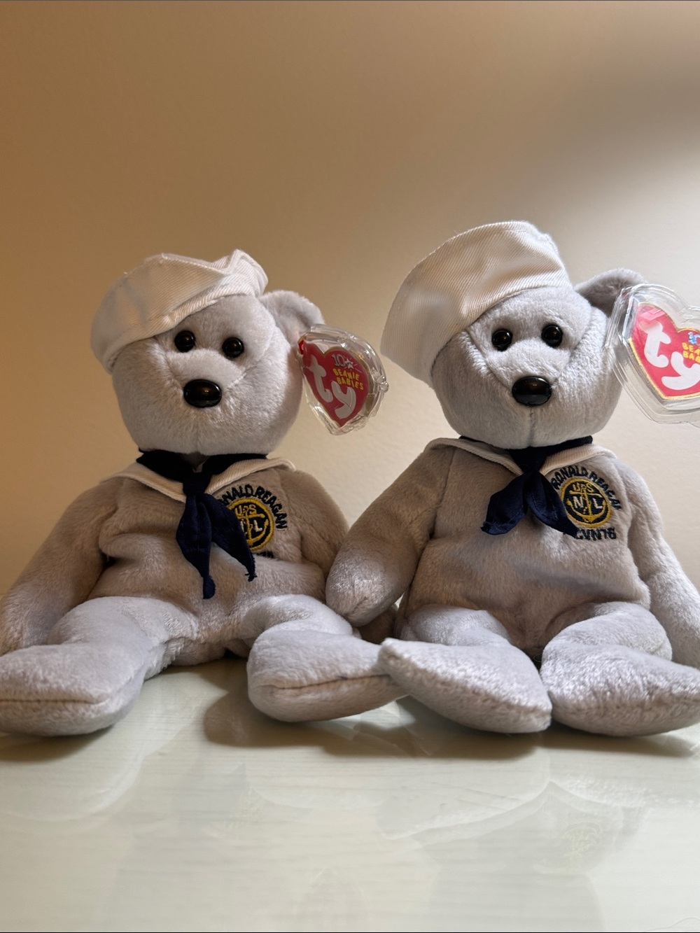 Ronnie the Sailor Bear -Ronald Reagan-plush, like new. TY brand.